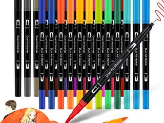 Rotuladores lettering 24 colores rotuladores punta fina,JYUYNY rotuladores doble punta brush pen para acuarelas dibujos y coloreado