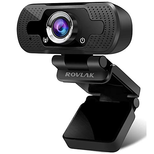 ROVLAK 1080P HD Webcam Live Streaming Camera con micrófono estéreo Cámara Web Gran Angular de 105 Grados para PC/Mac Laptop/Desktop Streaming Zoom Skype FaceTime Grabación de videollamadas
