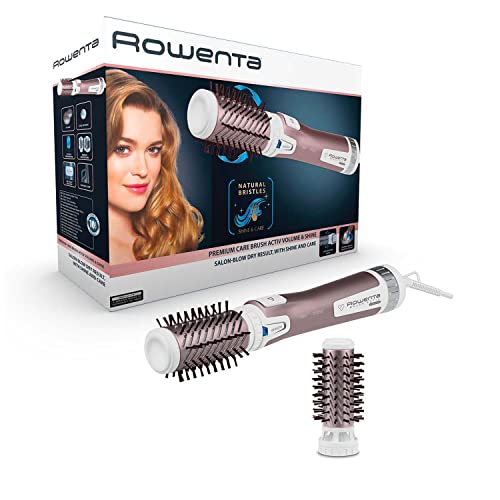 Rowenta Cepillo Brush Activ Premium Care CF9540 - Cepillo de Aire movimiento giratorio automático, dos controles de rotación, secado simultáneo, doble emisor de iones, dos ajustes de velocidad, Rosa