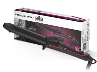 Rowenta CF3212F0 - Tenacillas para rizar el pelo Clásica 25 mm de diámetro con recubrimiento de Keratina y Turmalina de hasta 200 º y función iónica, brillo, antifrizz, color Negro