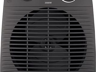 Rowenta Compact Power SO2210 - Calefactor Compacto con motor dual de 1000 W y 2000 W, función Silence, 2 velocidades y múltiples funciones, termostato anti-heladas, función frío, Color Negro