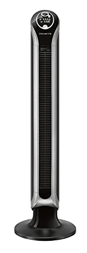 Rowenta Eole Infinite Digital VU6670 Ventilador de torre de pie de 1 m de alto con 3 velocidades, oscilación de 180°, indicador de temperatura LED y temporizador hasta 8 horas