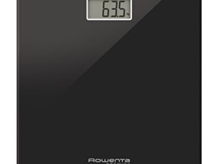 Rowenta Premiss BS1060 - Báscula baño con pantalla LCD, compacta, capacidad de 150 kg, plataforma de vidrio, apagado automático incluye pilas