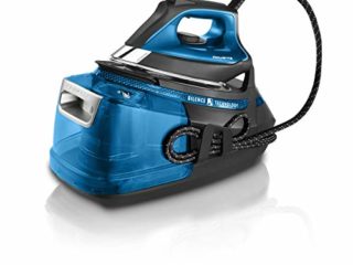 Rowenta Silence Steam Pro DG9222 Centro de planchado, autonomía ilimitada de 7,5 bares, golpe de vapor 450 g/min, vapor continuo de 140 g/min, suela Microsteam Laser 400, función Eco, azul