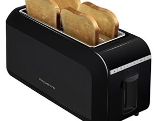 Rowenta Tostadora TL681830 - Tostador 2 ranuras largas y motor de 1.600 W, 8 niveles tostado, pantalla LCD, diseño clásico, calentador de bollos integrados y sistema de elevación de tostada, negro