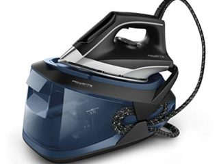 Rowenta Turbosteam VR8322 Centro de planchado 6,5 bares, golpe vapor 370 g/m, suela MiscroSteam 400, sistema de bloqueo para transportar con una mano, sistema antical, modo Eco, depósito agua 1,7 L