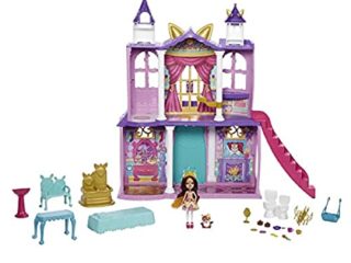 Royal Enchantimals Catillo del baile real con Felicity Fox y Flick Casa de juguete con muñeca, mascota y accesorios (Mattel HCG59)