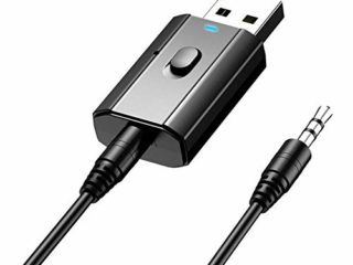 Rpanle Adaptador Bluetooth 5.0, Mini Receptor Bluetooth y Transmisor Bluetooth 5.0 2 en 1 Adaptador de Dongle Bluetooth con Audio Inalámbrico 3.5MM Cable para PC/TV/Auriculares/Altavoces/Radio(Negro)