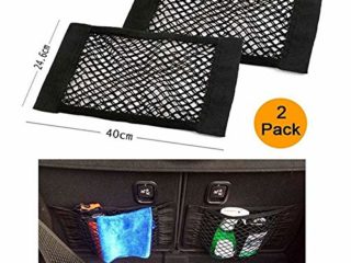 Ruesious Red de Almacenamiento de Troncos, [2 Pack] Red de Almacenamiento de Autos - Botellas, comestibles, almacenaje Agregar organizadores para Carro de automóviles