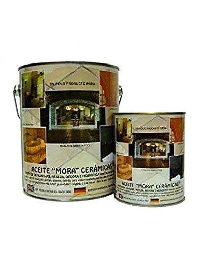 Rugoplast - Aceite Mora especial para baldosas y suelos de barro cocido terracota, marmol envejecido, travertino, pizarra, piedra, mosaico hidraulico y ladrillo cara vista., Brillo, 4 L