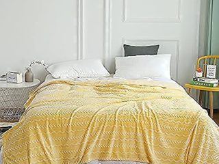 Ruimcc - -Microfibra -Mantas para y Franela Suave ​- Supersuave - Fácil De Cuidar- Ligera, Cálida, Cómoda Y Duradera (Amarillo, 120x200cm)