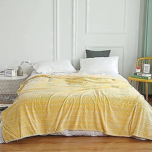Ruimcc - -Microfibra -Mantas para y Franela Suave ​- Supersuave - Fácil De Cuidar- Ligera, Cálida, Cómoda Y Duradera (Amarillo, 120x200cm)