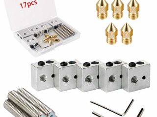 RUNCCI-YUN 30 mm de largo + boquillas de extrusión de latón,0,4 mm + bloque de calentador de aluminio, boquilla de teflón garganta, hotend para MK8 Makerbot Anet A8 Impresora 3D