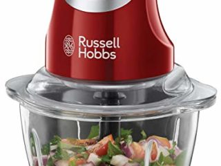 Russell Hobbs Picadora de Alimentos Desire - Picadora Eléctrica, Cuchillas de Acero Inoxidable, Accesorios Aptos para Lavavajillas, Capacidad de 500 ml, Rojo - 24660-56