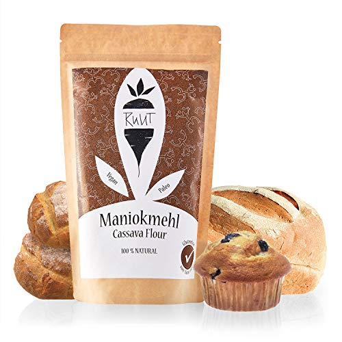 Ruut Harina de Yuca Totalmente Natural - Paleo, Vegetariana, Protocolo AIP, Dieta FODMAP - Harina sin Gluten - Harina de Pan Sana sin Frutos Secos, Cereales ni Aditivos - Harina sin Gluten 500 g