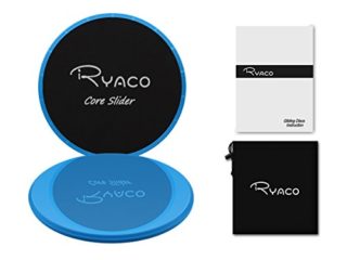 RYACO 2X Discos Deslizantes para Fitness Abdominales con Bolsa de Transporte –Discos Doble Cara Deslizantes para Hogar, Yoga, Fitness, Pilates, Ejercicios de Cuerpo – Moquetas y Solería, Azul