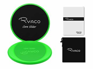 Ryaco 2X Discos Deslizantes para Fitness Abdominales con Bolsa de Transporte –Discos Doble Cara Deslizantes para Hogar, Yoga, Fitness, Pilates, Ejercicios de Cuerpo – Moquetas y Solería (Verde)