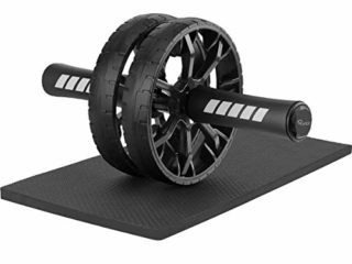 Ryaco Rodillos Abdominales de Doble Rueda con Rodilleras de EVA Extra Gruesa, Equipo de Entrenamiento de Fuerza Central para Gimnasio en casa, Ejercicio físico, Entrenamiento (Negro)