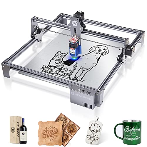 S6 Pro Grabador Laser - CNC Cortadora Laser, Metal Grabadora Láser Kit, Portatil Grabado láser para Madera, Metal, Acrílico, Area de trabajo 410 mm x 420 mm