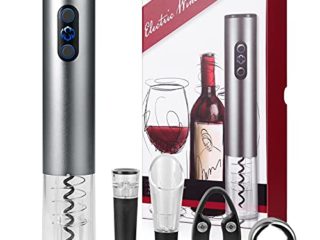 Sacacorchos de Vino Eléctrico Recargable Abridor de Botellas de Vino con Cortador de Papel Vertedor Tapón de Vino de Vacío Anillo de Vino Cable de USB para Fiestas Restaurantes Cocina Casa