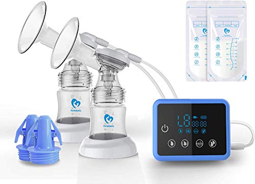 Sacaleches Eléctrico, Bellababy Extractor de Leche Doble Pantalla Táctil Sensible, Múltiples Modos y Niveles de Succión, Portátil (24mm)