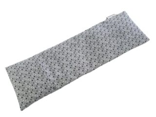 Saco térmico cervical de semillas de trigo con funda lavable 50x16cm (Topos gris)