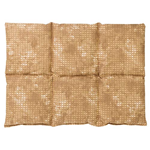 Saco térmico con semillas de lino 40x30cm compartimentado en 6 - batik oro - Almohada térmica para microondas - Calor y frío - Cojín térmico con semillas