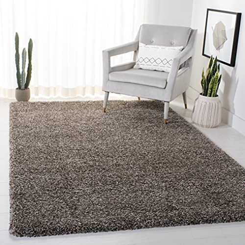 Safavieh Milan Shag colección Shag Zona Alfombra, Polipropileno, Gris, 5'1" x 8'