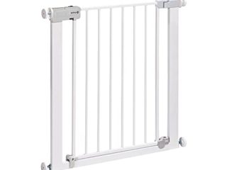 Safety 1st Auto Close barrera de seguridad para niños con sistema de cierre automático, para aperturas de 73-80 cm, extensible hasta 136 cm con extensiones que se venden por separado, en metal blanco