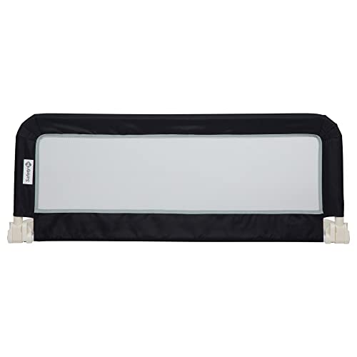Safety 1st Barrera de cama portatil y extensible hasta 106 cm, Barandilla cama plegable, seguridad anticaídas niños, color negro