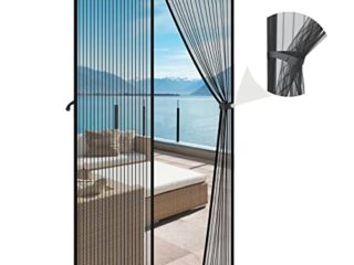 SAFETYONSHOP Mosquitera Puerta Magnetica, 80 x 200cm Contrapuertas con mosquitera Corredera Cortina Mosquitera Puerta, Cierre Magnético Automático, Anti-insectos para Salón/Balcón/Dormitorio
