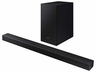 Samsung Barra de Sonido HW-T450 -,Sonido 200W, 2.1Ch, Subwoofer Inalámbrico, Dolby Digital 2.1, Modo Juego, Bluetooth 4.2 Power On y One Remote Control, versión 2020