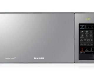 SAMSUNG GE83X Microondas con Grill, 23 Litros de Capacidad, Interior Cerámico Enamel, Potencia 800W/1200W, 6 niveles de potencia, Negro, 48.9 x 35.4 x 27.5 cm