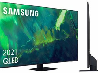 Samsung QLED 4K 2021 65Q74A - Smart TV de 65" con Resolución 4K UHD, Procesador QLED 4K con IA, Quantum HDR10+, Wide Viewing Angle, Motion Xcelerator Turbo+, OTS Lite y Alexa Integrada, Color Negro