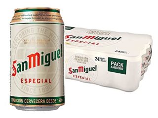 San Miguel Especial - Cerveza Dorada Lager, Pack de 24 Latas x 33 cl - 5,4% Volumen de Alcohol