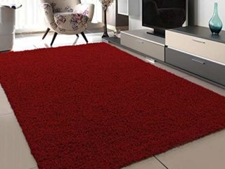 Sanat Alfombra de salón, Rojo, Pelo Largo, Moderna, tamaño: 80 x 150 cm