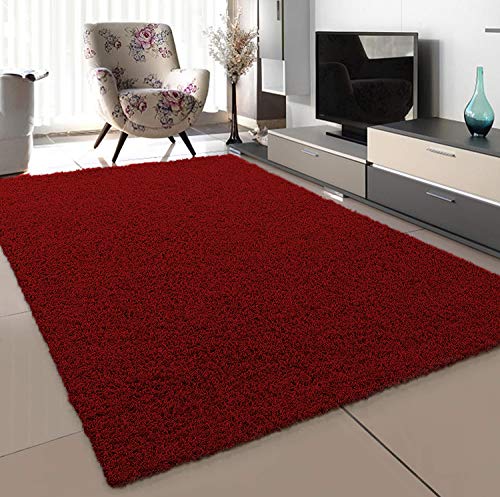 Sanat Alfombra de salón, Rojo, Pelo Largo, Moderna, tamaño: 80 x 150 cm