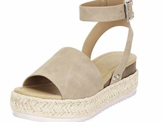 Sandalias Mujer Verano 2022 cáñamo Fondo Grueso Sandalias Punta Abierta Cuero Fondo Plano Zapatos Bohemias Romanas Hebilla Zapatillas Gris 35-43 riou