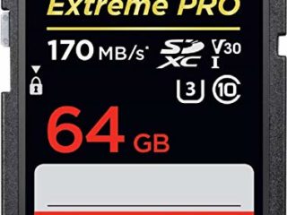 SanDisk Extreme PRO - Tarjeta de Memoria SDXC de 64 GB, hasta 170 MB/s, UHS-I, Class 10, U3,V30