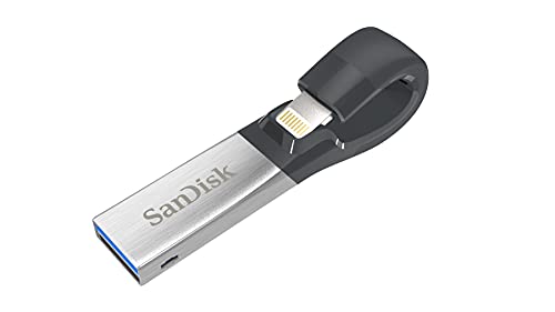 SanDisk iXpand - Memoria Flash USB de 64 GB para iPhone y iPad, Color Negro