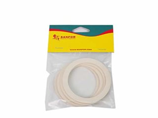 Sanfor 6 Junta Goma Plana para Cafetera Italiana 6 Tazas Paquete 4 Unidades | Caucho | Blanco | 7,2 x 5,5 x 0,1 cm