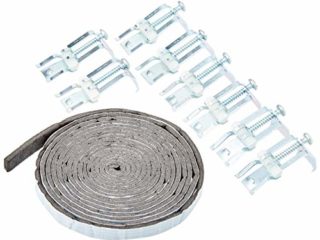 Sanitop-Wingenroth Series 22338 6 Juego de montaje para fregaderos empotrados resistente al fregaderos, 8 grapas, banda de acero inoxidable, para montaje, cromado