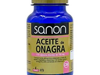 SANON Aceite De Onagra Con Vitamina E Y Omega 6- Cápsulas De 700mg Con 10% Gla- Prensado En Frío - Alivia El Dolor Menstrual, Regula Las Hormonas Y Cuida La Piel,110 cápsulas, 104 g