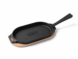 Sarten hierro fundido Ooni: sarten parrilla de 31cm para horno pizza, sartén grill plancha, grill asador