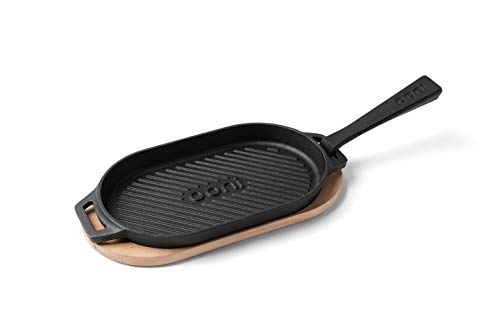 Sarten hierro fundido Ooni: sarten parrilla de 31cm para horno pizza, sartén grill plancha, grill asador