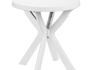 Saturnia 8330135 Mesa Resina Blanca Redonda Ø 70 x 72 cm. (Alt)
