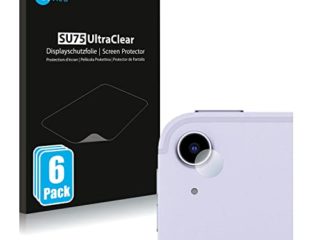 savvies Protector Pantalla Compatible con Apple iPad Air 5 WiFi 2022 (SÓLO Cámara, 5da generación) (6 Unidades) Película Ultra Transparente