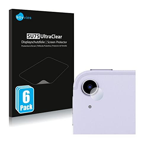 savvies Protector Pantalla Compatible con Apple iPad Air 5 WiFi 2022 (SÓLO Cámara, 5da generación) (6 Unidades) Película Ultra Transparente