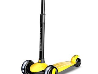 Sawyer Bikes - Patinete Ajustable Ruedas LED - Niños 2 a 8 Años (Amarillo)