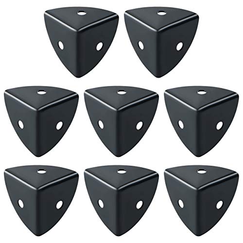 Sayayo Protectores de ángulo de esquina para caja de tronco de madera caja de pecho Flightcase, tratamiento antioxidante metal acabado negro mate, EBJ025B-8P